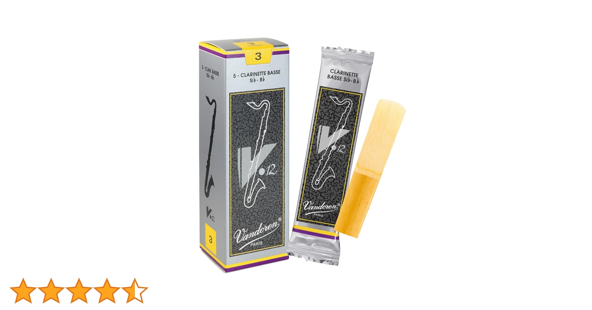 バンドーレンV12 クラリネット　リード3番 Amazon.co.jp: バンドーレン B♭クラリネットリード V.12 硬さ:3